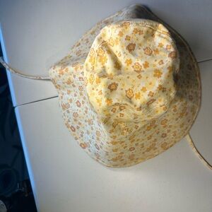 Floral Sun Hat - Yellow and Brown